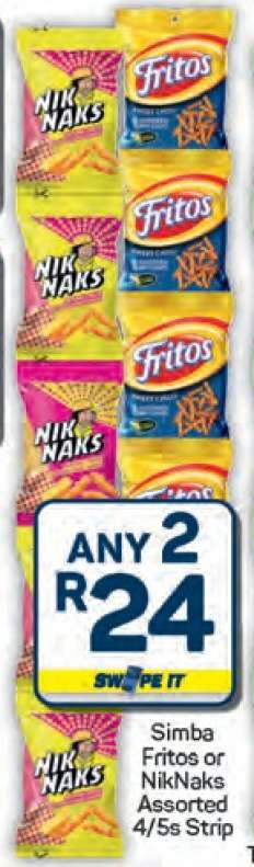 Simba Fritos or NikNaks Assorted 4/5s Strip