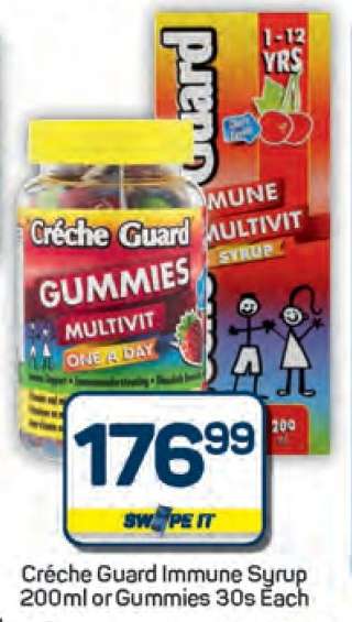 Crèche Guard Immune Syrup 200ml or Gummies 30s Each
