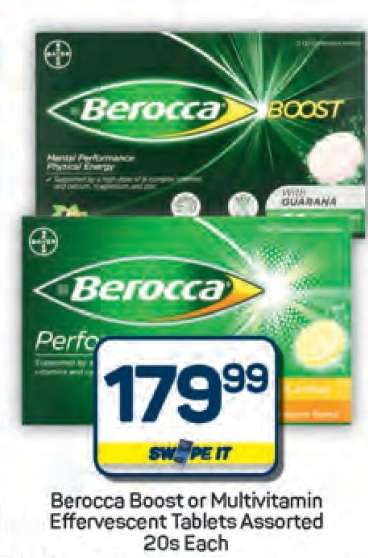 Berocca Boost or Multivitamin Effervescent Tablets Assorted 20s Each