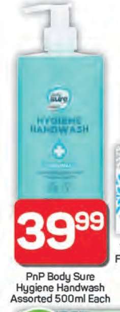 PnP Body Sure Hygiene Handwash Assorted 500ml Each