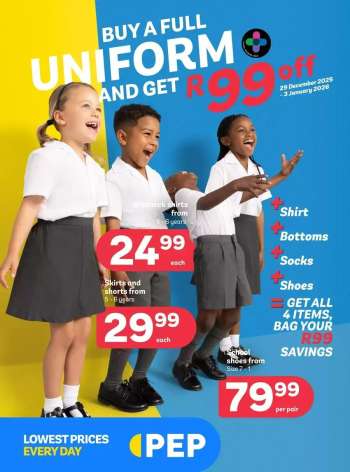 PEP Stores catalogue  - 29/12/2025 - 03/01/2026.