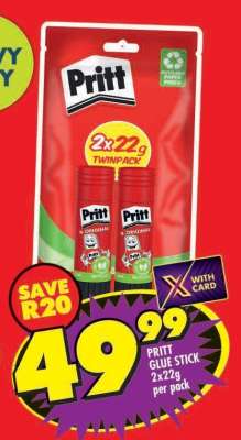 PRITT GLUE STICK 2x22g per pack