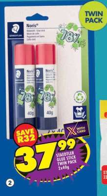 STAEDTLER GLUE STICK TWIN PACK 2x40g