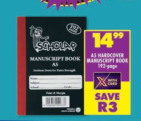 A5 HARDCOVER MANUSCRIPT BOOK 192-page