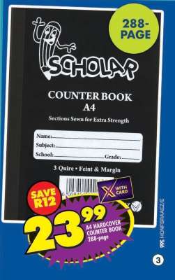 A4 HARD COVER COUNTER BOOK 288-page