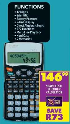 SHARP EL531 SCIENTIFIC CALCULATOR