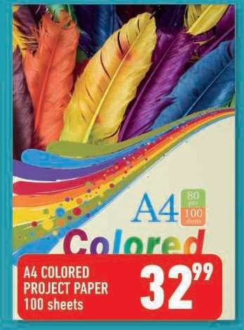 A4 COLORED PROJECT PAPER