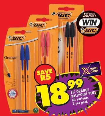 BIC ORANGE BALLPOINT PENS