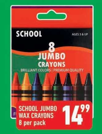 SCHOOL JUMBO WAX CRAYONS