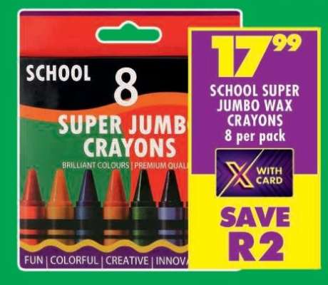SCHOOL SUPER JUMBO WAX CRAYONS
