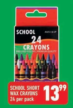 SCHOOL SHORT WAX CRAYONS