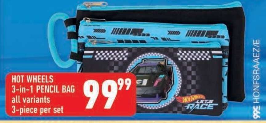 HOT WHEELS 3-in-1 PENCIL BAG