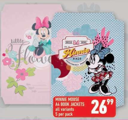 MINNIE MOUSE A4 BOOK JACKETS