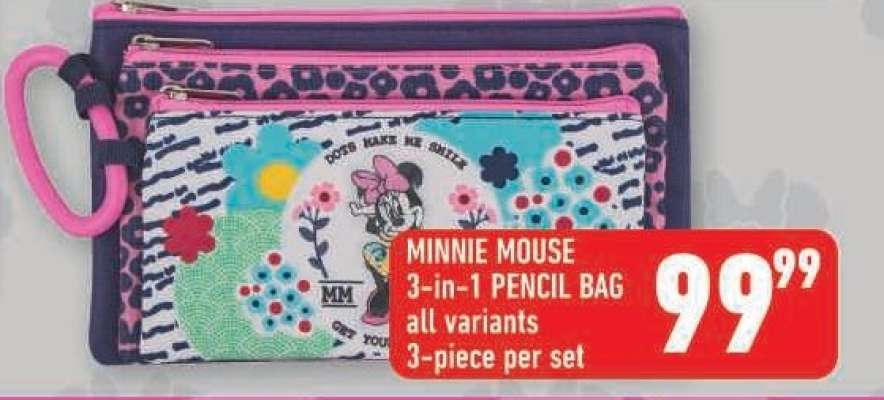 MINNIE MOUSE 3-in-1 PENCIL BAG