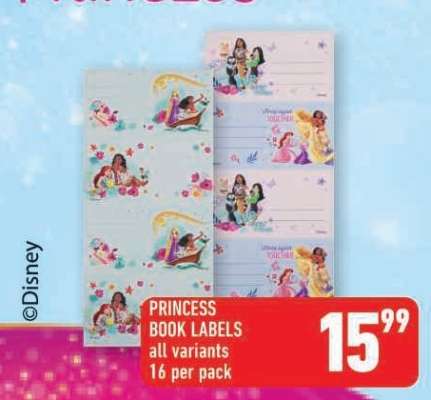 PRINCESS BOOK LABELS