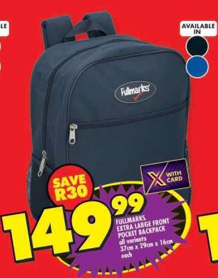 FULLMARKS EXTRA LARGE FRONT POCKET BACKPACK