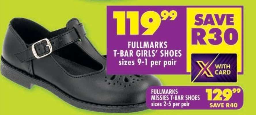 FULLMARKS T-BAR GIRLS’ SHOES