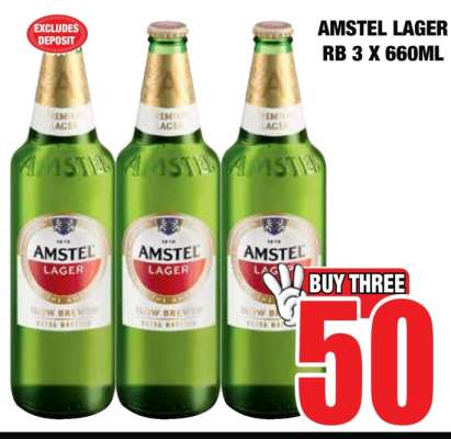 AMSTEL LAGER RB 3 X 660ML