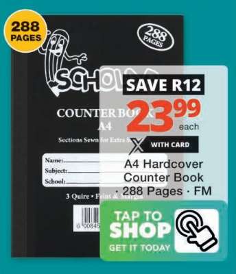 A4 Hardcover Counter Book