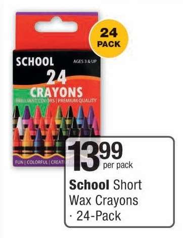 SCHOOL SHORT WAX CRAYONS
