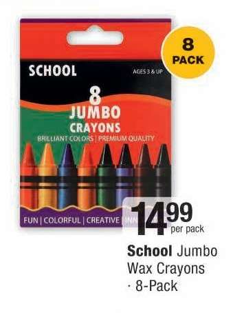 SCHOOL JUMBO WAX CRAYONS