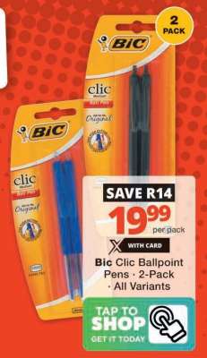 Bic Clic Ballpoint Pens - 2-Pack