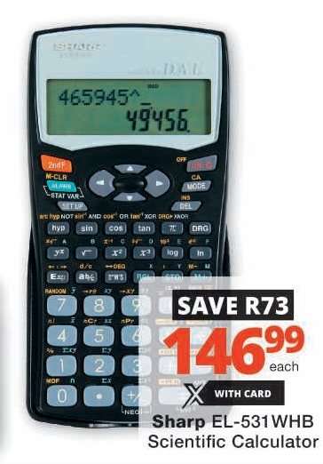 Sharp EL-531WHB Scientific Calculator