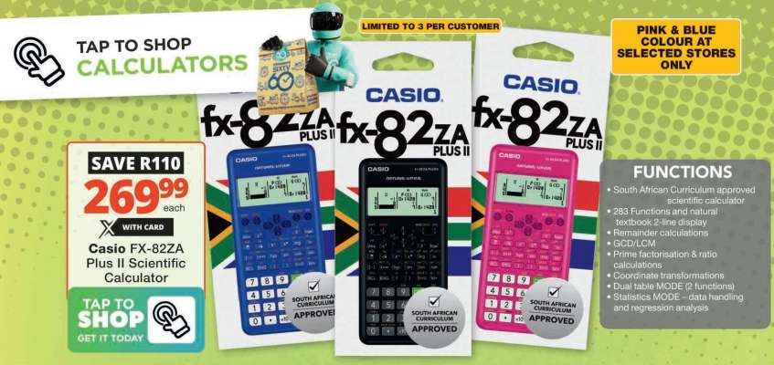 CASIO FX-82ZA Plus II Scientific Calculator