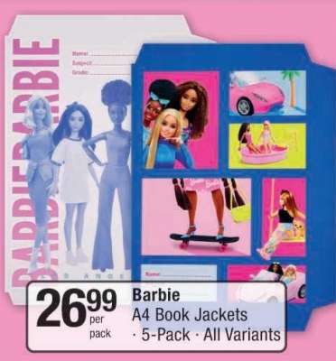 BARBIE A4 BOOK JACKETS