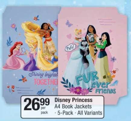 Disney Princess A4 Book Jackets