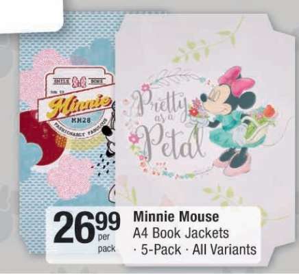 MINNIE MOUSE A4 BOOK JACKETS