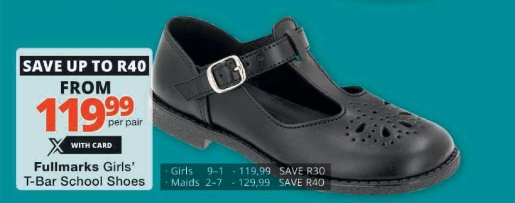 Fullmarks Girls' T-Bar School Shoes