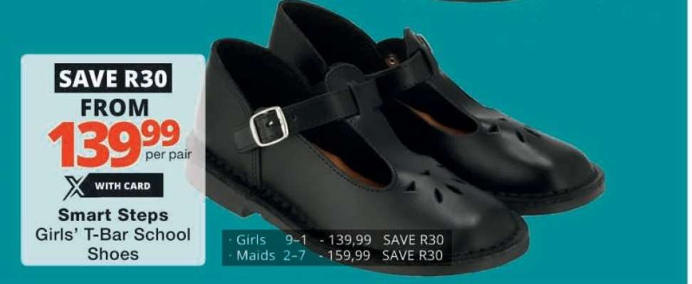 Smart Steps Girls' T-Bar School Shoes
