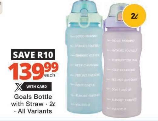 Goals Bottle with Straw