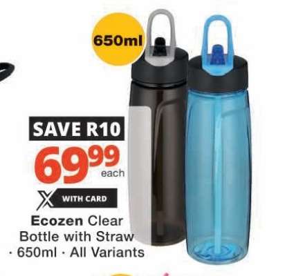 Ecozen Clear Bottle with Straw