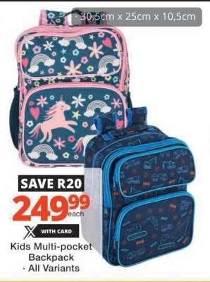 Kids Multi-pocket Backpack