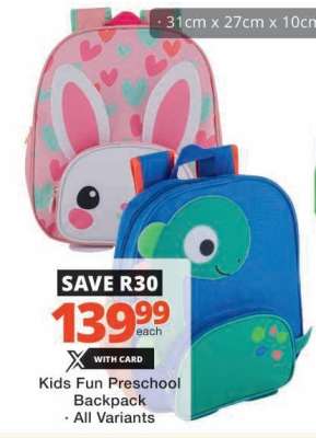 Kids Fun Preschool Backpack