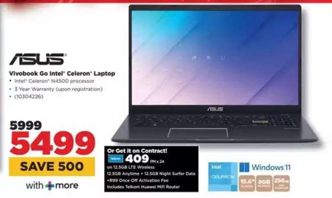 ASUS Vivobook Go Intel Celeron Laptop