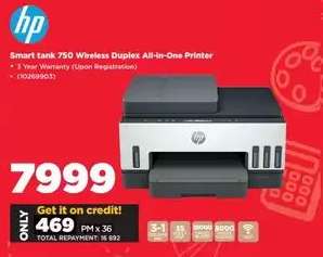 HP Smart Tank 750 Wireless Duplex All-in-One Printer