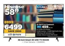 Hisense 58-inch Smart 4K UHD TV-58A6N