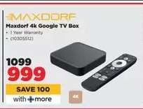 Maxdorf 4k Google TV Box