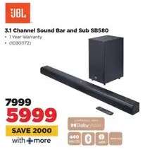 JBL 3.1 Channel Sound Bar and Sub SB580