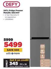 DEFY 247L Fridge Freezer Metallic DAC447