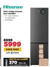 Hisense 264L Fridge Freezer Inox H370BIT