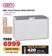 DEFY 386L Chest Freezer White DMF454