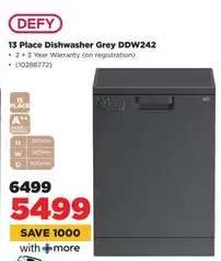 DEFY 13 Place Dishwasher Grey DDW242