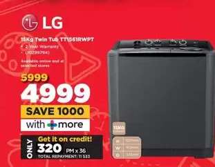 LG 15Kg Twin Tub TT1561RWPT