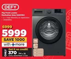 DEFY 7kg Front Loader Manhattan Grey DAW394