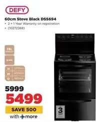 DEFY 60Cm Stove Black DSS694