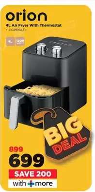 orion 4L Air Fryer With Thermostat